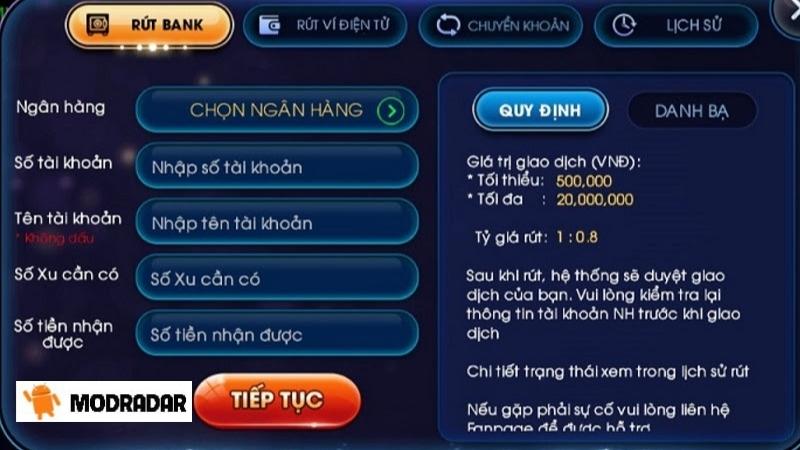 Cách rút tiền 789 club nhanh gọn lẹ tại MODRADAR