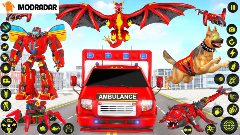 Ambulance Dog Robot Car Game 1 - Ambulance Dog Robot Car Game mod 99.8 Tidak terkunci