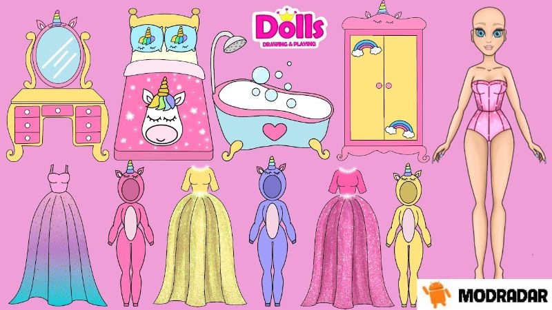 Buy Dolls in My Journal Digital Unicorn Paper Doll and Doll Clothes Set  Printable Paper Doll Set PDF Files for Kids Paper Crafts Activity Online in  India - Etsy