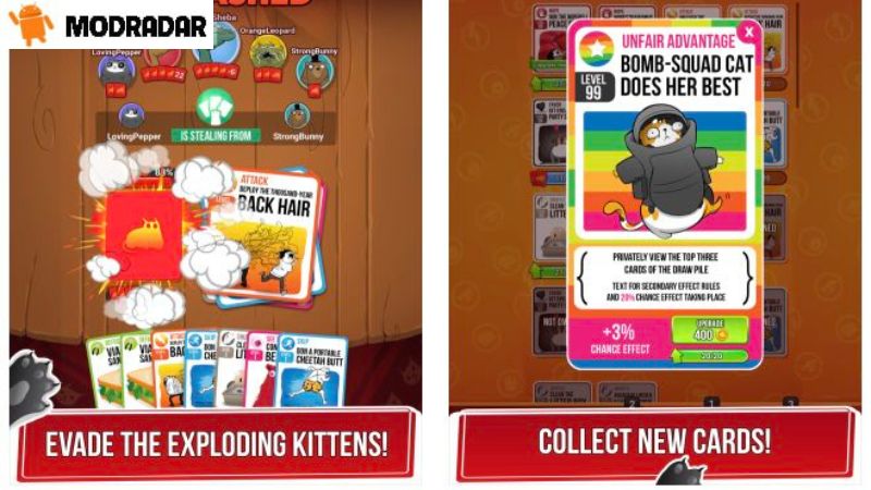 Những điểm hấp dẫn có trong trò chơi Exploding Kittens Unleashed Mod 