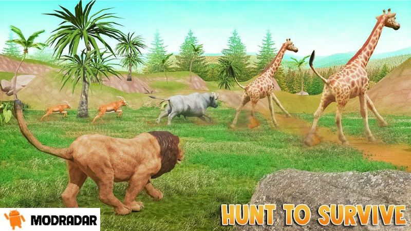 The attractions included in the game Lion Games Animal Simulator 3D Mod