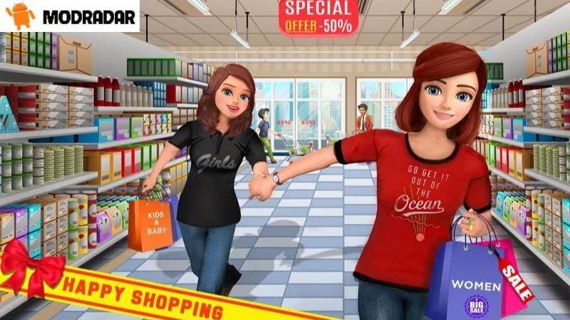 The attractions included in the game Supermarket Cash Register Sim APK