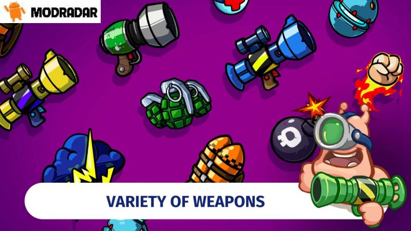 Diversify Weapons in Worm Battle Mod