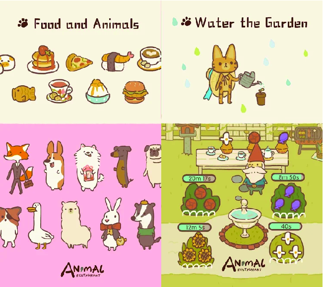 animal and garden in animal restaurant