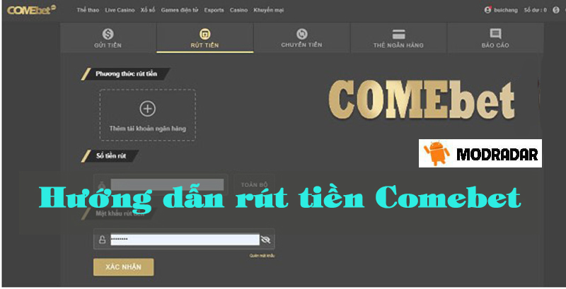 Hướng dẫn rút tiền Comebet cực nhanh không phải ai cũng biết